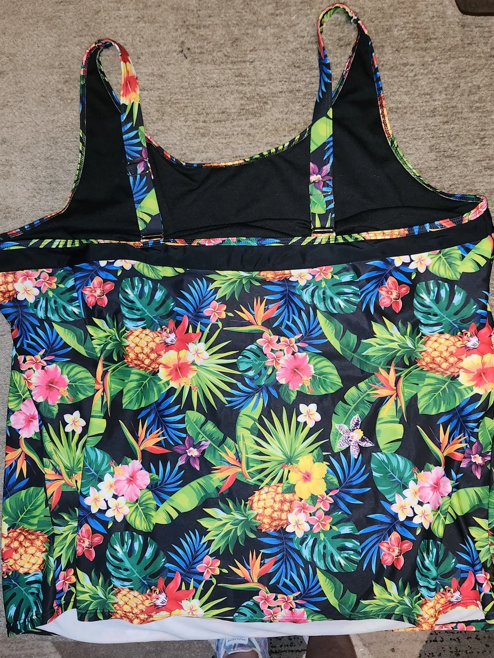 Anna Tropical Pineapple Floral One-Piece - Black, Green, Yellow, Pink, Blue